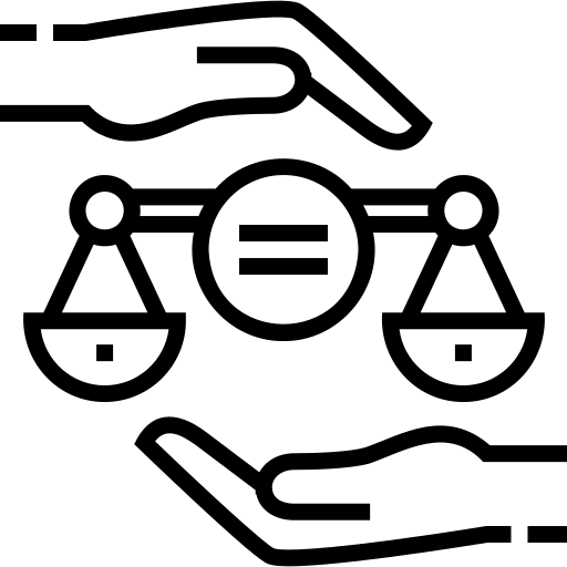 Illustration of balanced scales representing equality and fairness in education