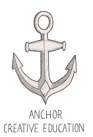 Anchor Creative Education logo featuring a hand-drawn anchor with the company name below in a serif font.  