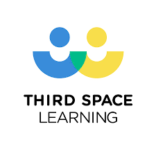 Third Space Learning logo featuring two abstract human figures in blue, yellow, and green, forming a learning partnership.  