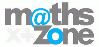 Maths Zone logo featuring grey and blue stylised text with "@maths" and "zone" in bold letters.
