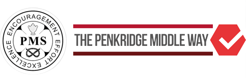 The Penkridge Middle Way logo featuring a red checkmark and school branding.  